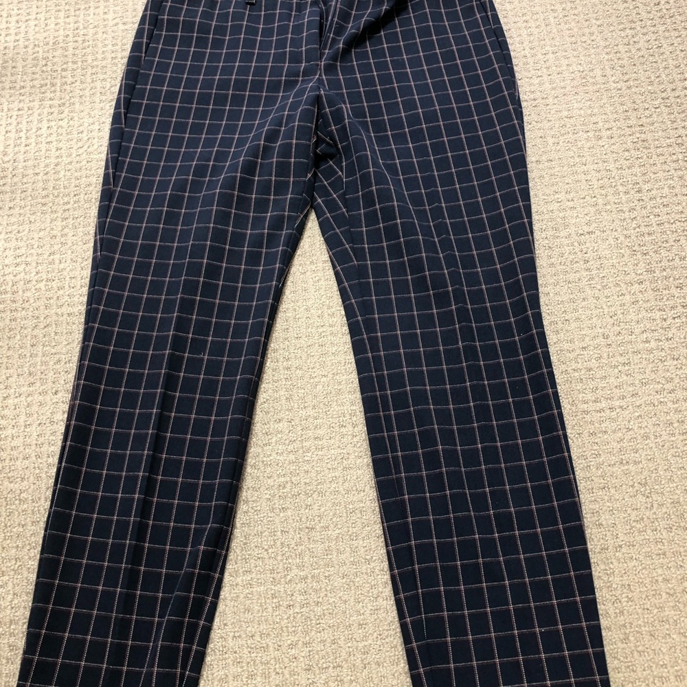 Tristan Navy Windowpane Dress Pants